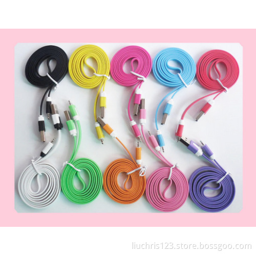 mobile phone colorful flat usb data cable
